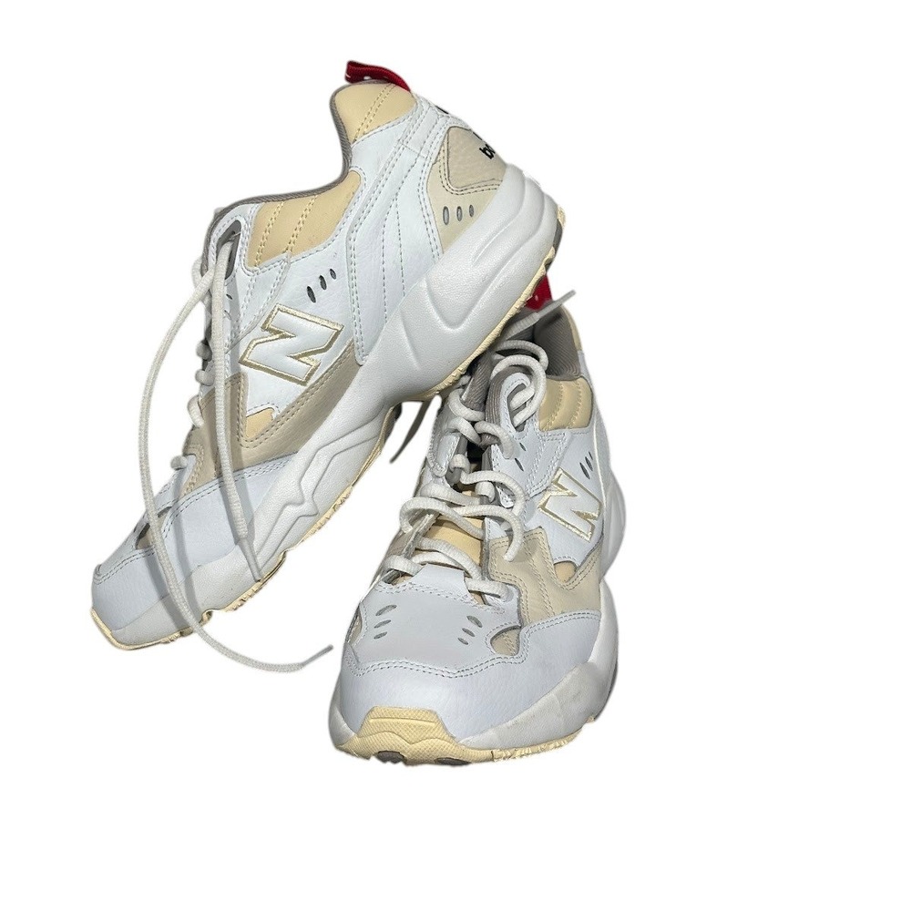 New Balance 608 Sneakers Women Size 10 White Cream Tan Dad Shoes WX608RW1